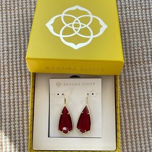 Kendra Scott Red/Gold Glass Earrings